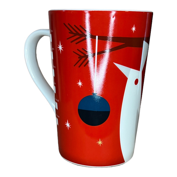 Starbucks Coffee Mug Cup Christmas Holiday Red Bird Ornaments Partridge 2012 - Picture 1 of 5